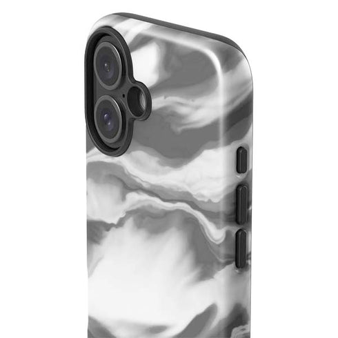 Grey Marble Ink iPhone 16 Impact Case